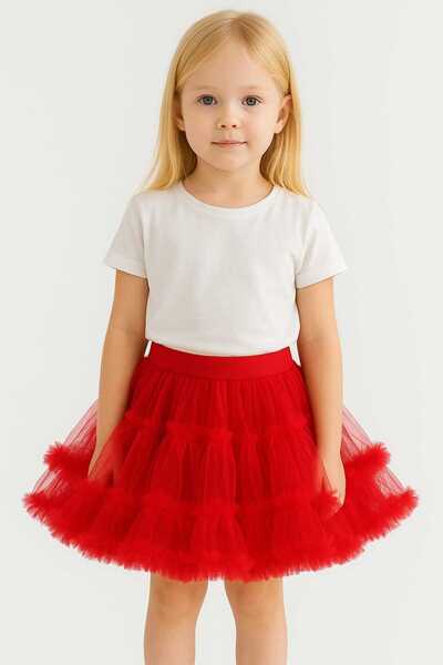 VİTRİNMİXMİNİ 100% Handmade Red Color Girl's Tutu Skirt--Measures in Description