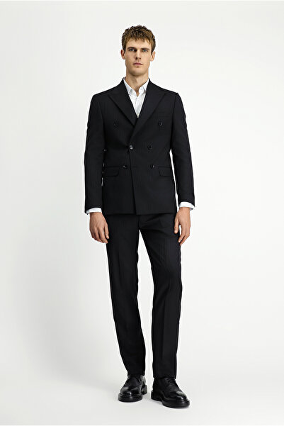 Kiğılı Regular Fit Pointed Collar Wool Double Breasted Closure Suit