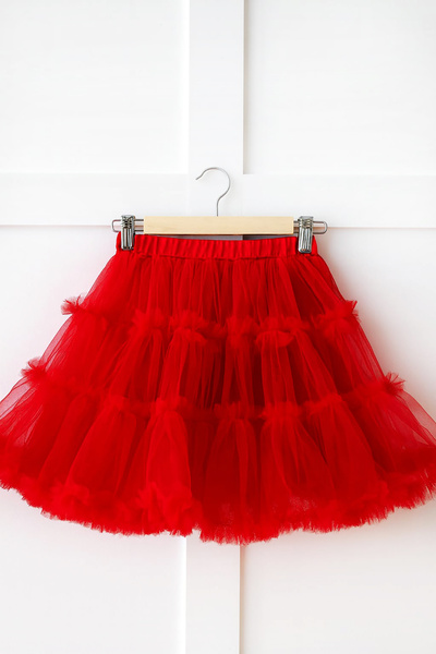 VİTRİNMİXMİNİ %100 EL YAPIMI KIRMIZI RENK KIZ ÇOCUK TÜTÜ ETEK