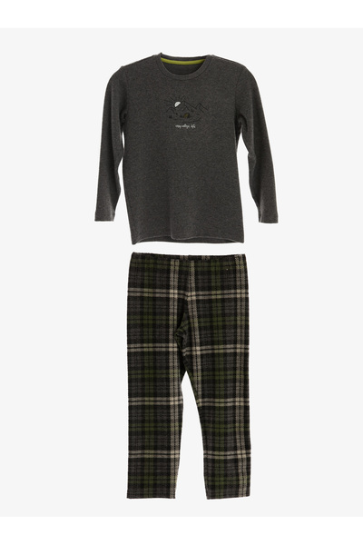 Blackspade Boy's Thermal Pajama Set 40847 - Anthracite