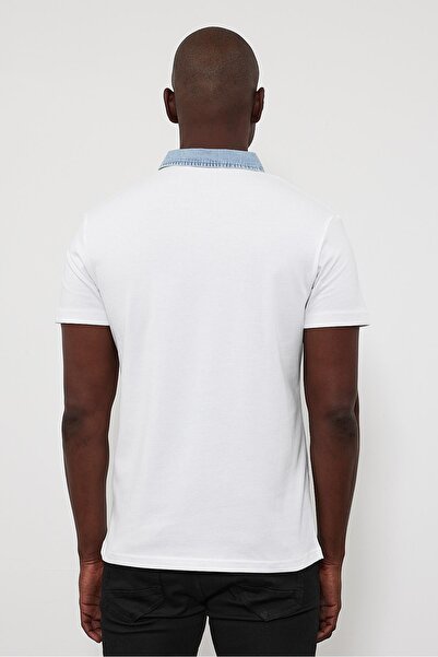 VENA Μπλουζάκι Polo με λεπτομέρεια γιακά Marco Jean - Λευκό