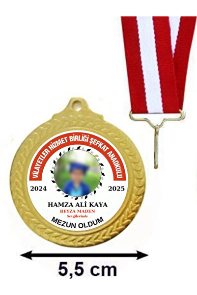 Özcan Tasarım Kişiye Özel Mezuniyet Madalyası - Fotoğraflı Madalya ( 24 Adet )