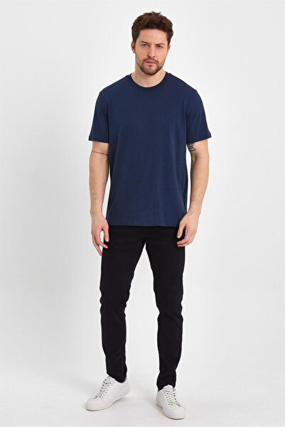 VENA Μπλουζάκι Ryan με τύπωμα Crew Neck - Navy Blue