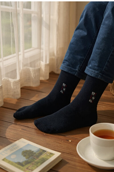 KAYS Men's 5-Piece Towel Cotton Socks Set Black Color Winter Thick Texture