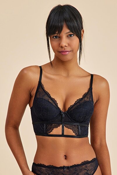 Amarelle Roma Siyah Dantelli Dolgusuz Toparlayıcı Büstiyer Sütyen