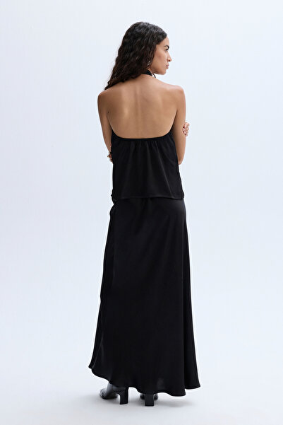 Mudo Satin Open Back Blouse