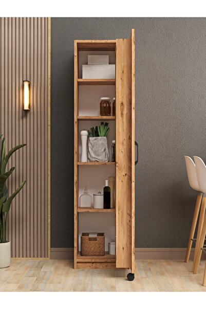 KuzeyLife Novens Çok Amaçlı Erzak-Kiler Dolabı Tek Kapaklı Çam