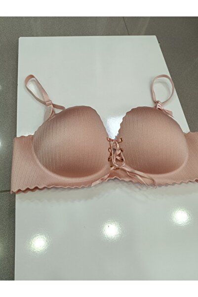 nura Nurah Lingerie Front Tie Lace Hand-Filled Imported Ecru Bra