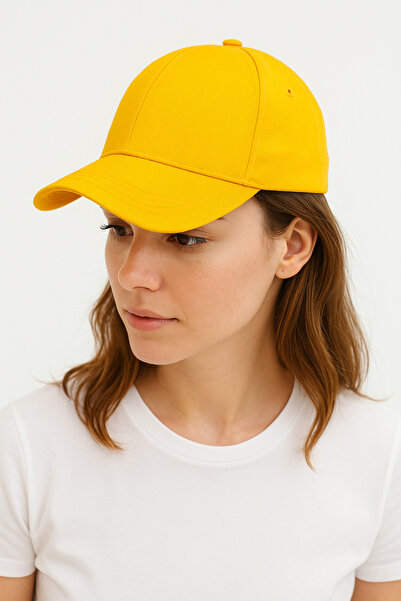 CapZone قبعة بيسبول قبعة مسطحة للجنسين موديل خلفي قابل للتعديل فيلكرو أصفر