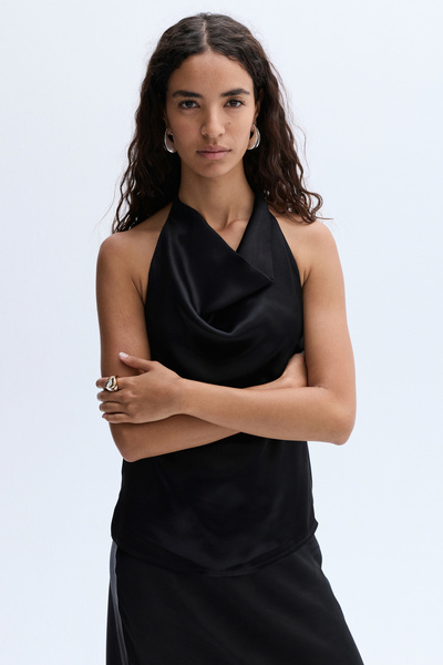 Mudo Satin Open Back Blouse