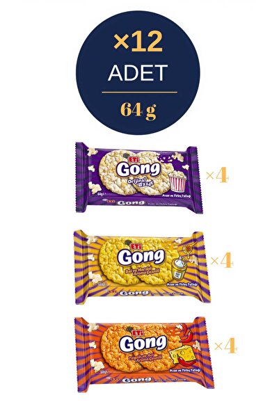 Eti Gong Mısır Ve Pirinç Patlağı 64 G 3 Lü Mix( Orijinal - Bal ve Hardal Aroma - Acılı )
