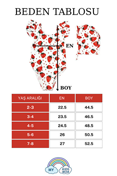 My Kids Wear Sırttan Çapraz Fırfır Detaylı Boneli Kız Çocuk Mayo