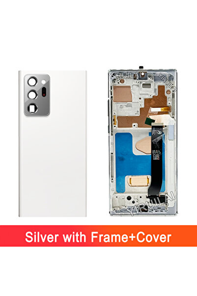 Choice غطاء إطار فضي لشاشة TFT لهاتف نوت 20 ألترا LCD تعمل باللمس مع إطار بدي...