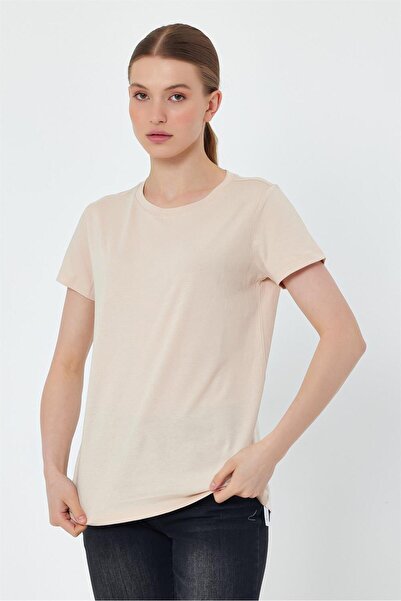 VENA Tricou Boyfriend Crew Neck Regular Fit (Modal) - Nisip