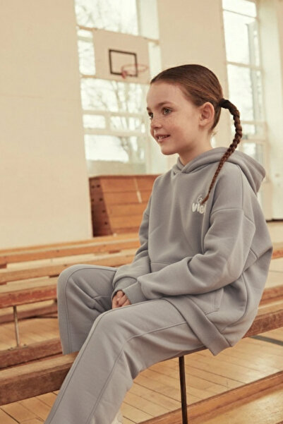 Minipodyum Σετ αθλητικής φόρμας με κουκούλα και τσέπη καγκουρό για κορίτσια