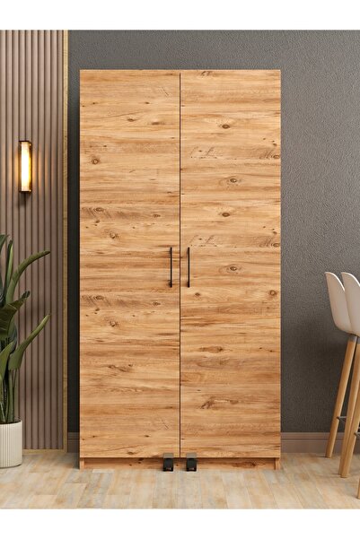 KuzeyLife Novensa Çok Amaçlı Erzak-Kiler Dolabı İki Kapaklı Çam
