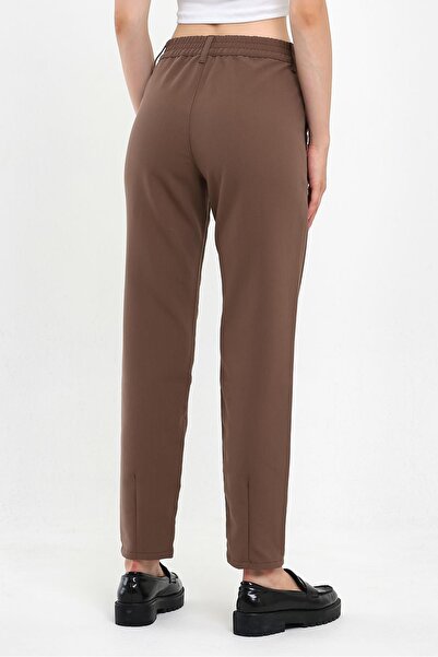 VENA Norah Elastic Waist Gabardine Smart Παντελόνι - Mink