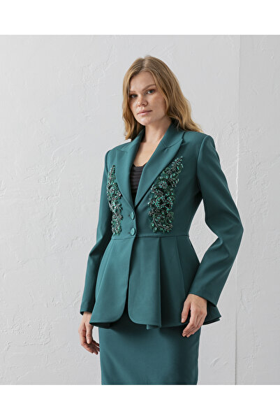 VUNTAL Hand Embroidered Volanli Blazer and Skirt Two-Piece Set