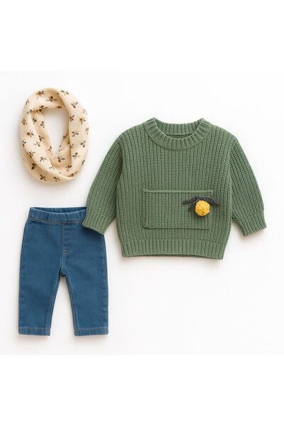 shop طقم تريكو مطرز بالليمون مصنوع من القطن العضوي بنسبة 100%