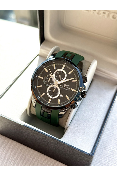 FERRO Yesil Silikon Kordon Erkek Kol Saati FM31380D-ZF2