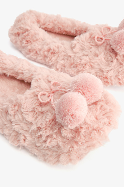 Penti Pembe Cozy Ponponlu Ev Patiği