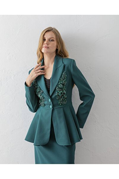 VUNTAL Hand Embroidered Volanli Blazer and Skirt Two-Piece Set