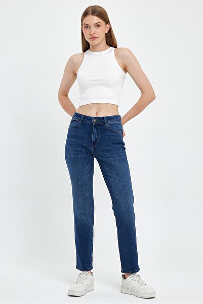 VENA Petra Dirty Dark Blue Boyfriend Jean Pantolon-Dirty Dark Blue