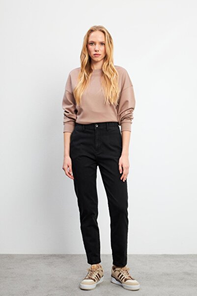 VENA Norah Carbon Black Παντελόνι τζιν με ελαστική μέση-Καρμπόν Μαύρο