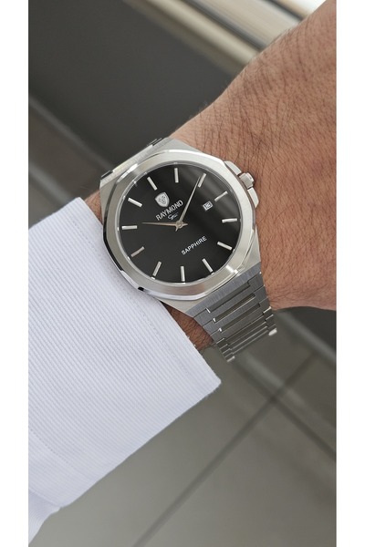 Raymond Rym-611505M Slim Men's Watch - Steel Case and Strap - 2 Years Warranty Ss-Bk