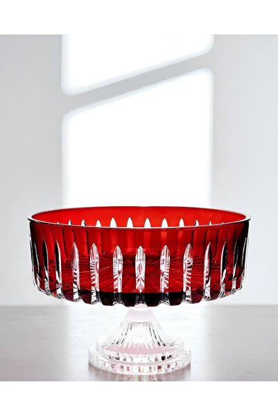 Akden Kristal Crystal Cutting Decor Handworked Colorful Glass Bowl