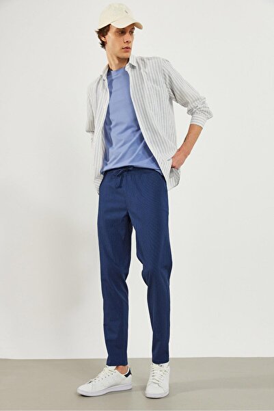 VENA Alfred Брюки з гумкою та смужками - сині