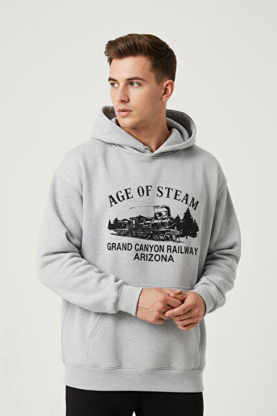 UNCİA OUTDOORS Štampana unisex majica sa kapuljačom i širokim krojem