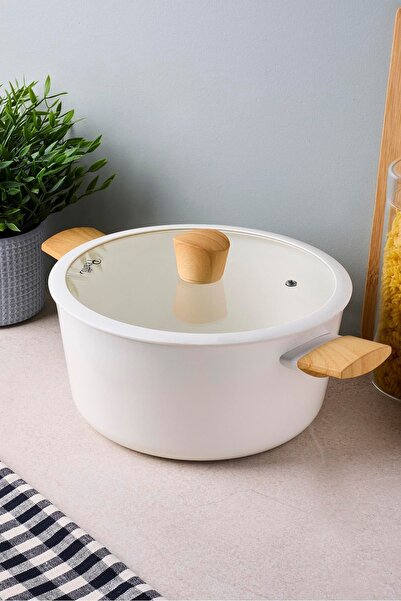 Perotti Danish Cook Beige Induction Bottom Deep Pot 24 cm