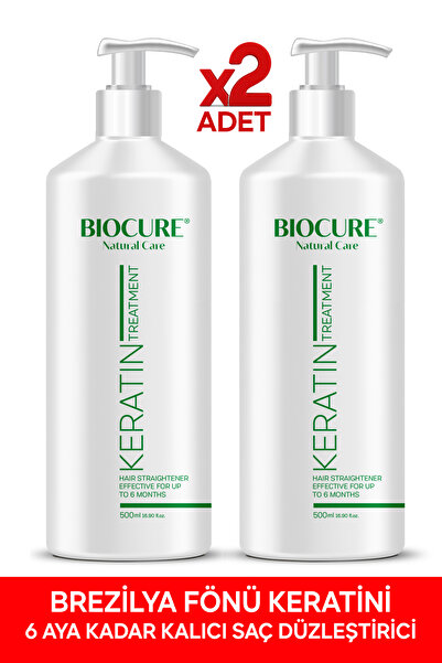 Biocure Kalıcı Saç Düzleştirici Brezilya Keratin Saç Bakımı Brezilya Fönü 2 adet