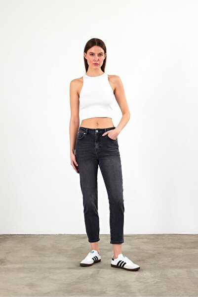 VENA Παντελόνι Jessica Vintage Black Mom Jean - Vintage Μαύρο