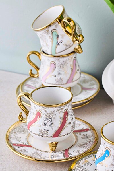 Perotti Ottoman 6 Kişilik Porselen Kahve Fincanı Takımı