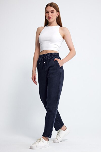 VENA Marla Σκούρο Μπλε Ψηλόμεσο Slouchy Jean Παντελόνι - Σκούρο Μπλε