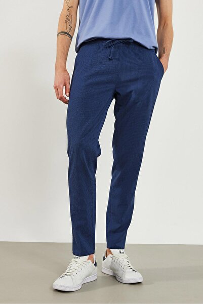 VENA Alfred Брюки з гумкою та смужками - сині
