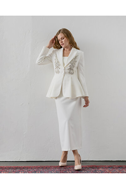 VUNTAL Hand Embroidered Volanli Blazer and Skirt Two-Piece Set