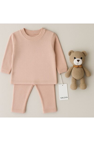 Luna Kids Store طقم جوارب طويلة بلون بودرة أساسية للفتيات الصغيرات