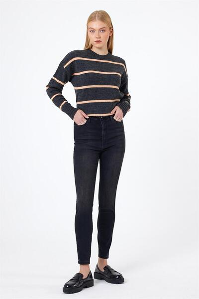 VENA Тесни дънки Holly Black с екстра висока талия - Черни