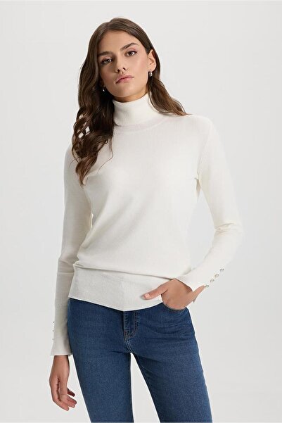 VENA Janna Піврука рибальська кофта з ґудзиками - кістка