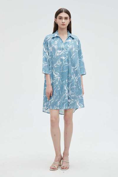 mica Women's Long Sleeve Button-Up Blouse