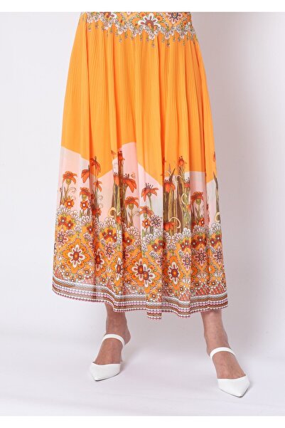 mica Women's Printed Midi Skirt with Flowers