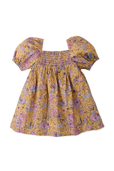 Gingersnaps Girls' Baby Dress, Woven with Pattern, Short Sleeves