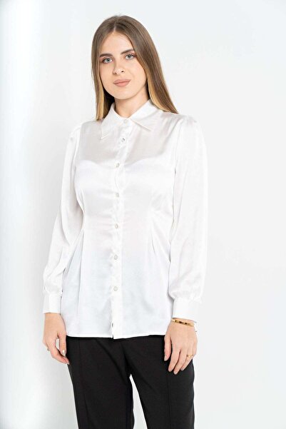 Nichii Women's Long Sleeve Fitted Plain Blouse