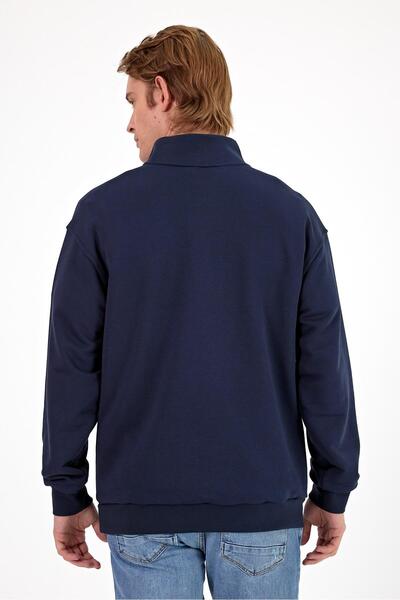 VENA Φούτερ Bruce με μισό φερμουάρ-Μπλε ναυτικό