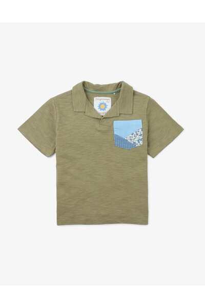 Gingersnaps Boys' Short Sleeve Polo T-Shirt with Side Pocket and Pattern