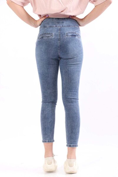 mica بنطال جينز سكيني بخصر عالٍ