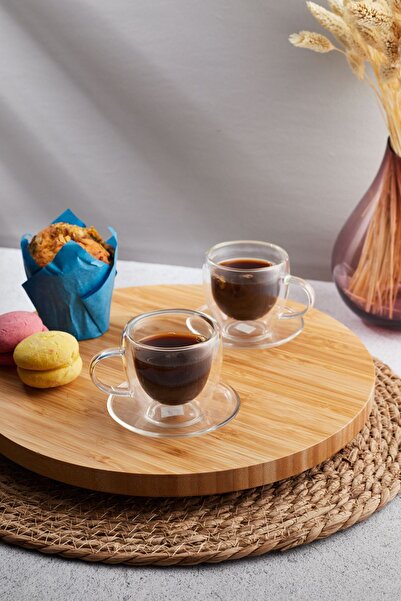 Perotti 2'li Çift Cidarlı Kahve Fincanı 90ml 4 Parça 17378